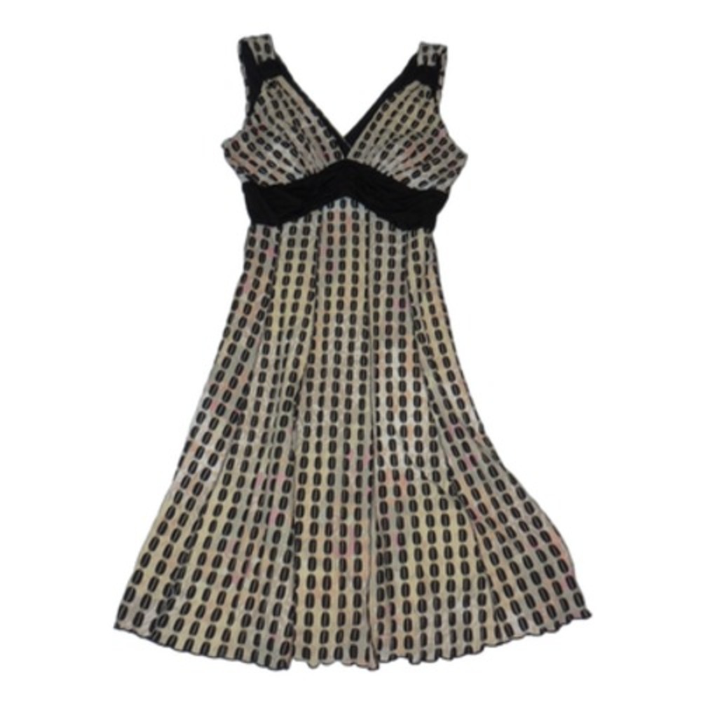 Gloria Vanderbilt Sleeveless Dress Size 8 Black Patterned